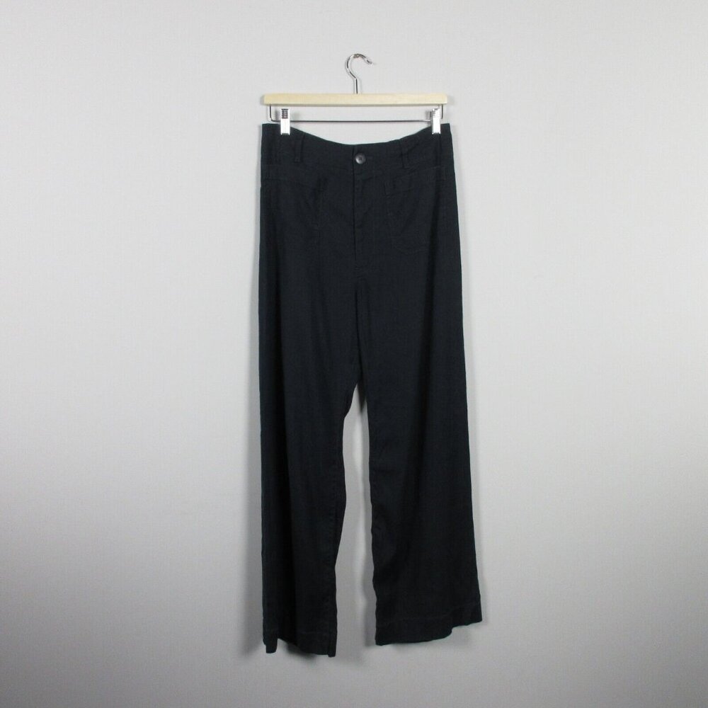 Maeve Anthropologie The Colette Women’s Pants Wide Leg Cropped Size 31 Black 486